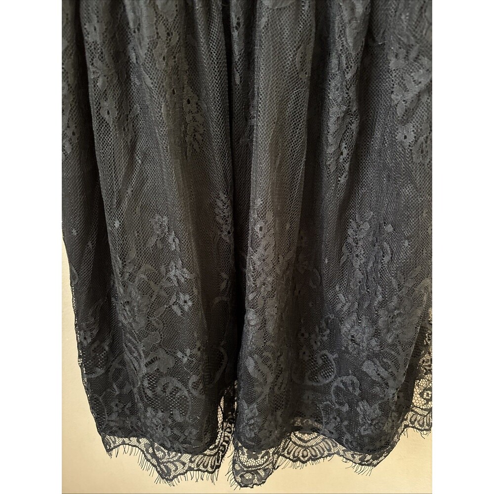 Tobi Black Lace Mini Dress Womens L NWT Ruffle Sleeve V Neck Fit Flare - Picture 6 of 10
